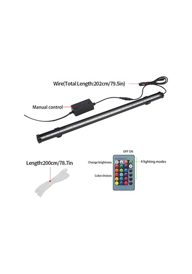 Vkemall Akvaryum Işık Ve Oksijenleyici 2'li Fonksiyon, Kumandalı Renk Değiştiren 30cm Led Balık Tankı Baloncuk Lambası Avrupa Standartı