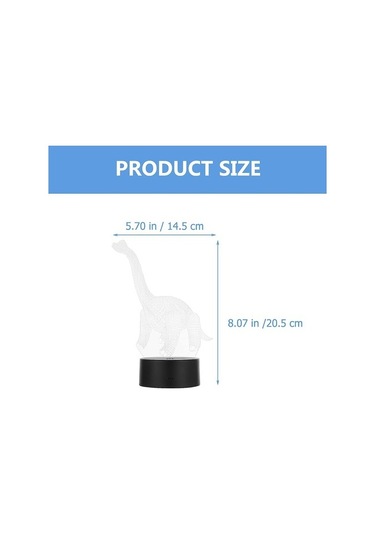 Goldenqian Led Gece Lambası Dinozor Temalı Renkli Kullanışlı 3d Işık Dokunmadan Işık Usb Masa Lambası Ev Dekorasyonu 68eq6b Siyah