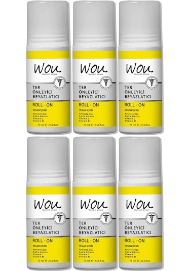 Wou World Of Unique Roll-on Unisex75ml Terönleyci Beyazlatıcı 6lı
