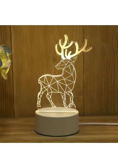 3d Gece Lambası Usb Renkli Uzaktan Kumanda - Sika Deer Diğer