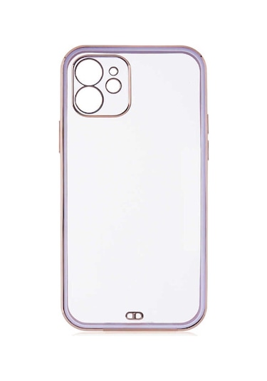 Apple Uyumlu iPhone 12 Zore Clear Kılıf-lila