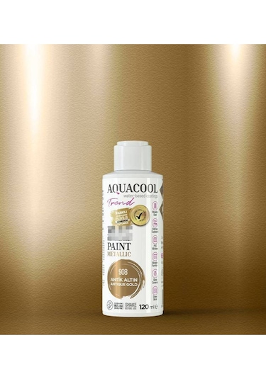 120 Ml Akrilik Boya Kendiliğinden Vernikli Antik Altın 0000 Naturel
