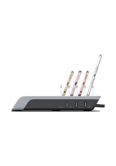 Ally Multiport 10W Wireless Kablosuz Şarj Cihazı Organizer Stand (121664883)-Siyah