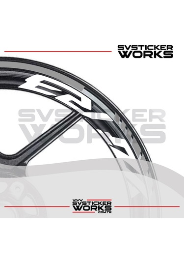 Yamaha Yzf-r3 Yazılı Jant Sticker Dış Ve İç Set Sticker Jant Şeridi Gri
