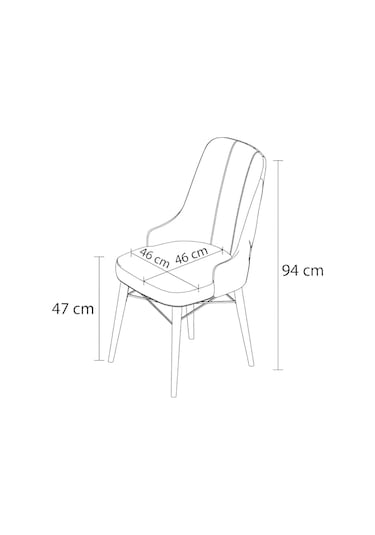 Mitra Serisi, 4 Adet Cappucino Mutfak Sandalyesi, Beyaz Gürgen Ayak, 1. Sınıf Babyface Kumaş