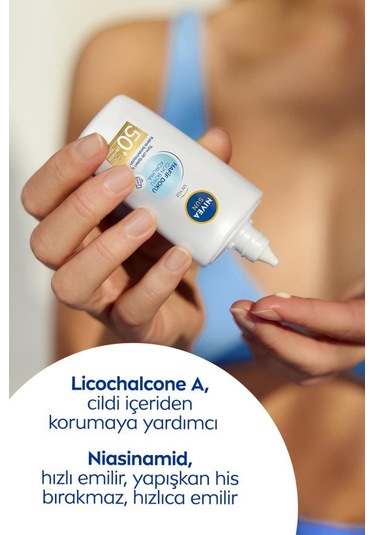Nivea Sun Hafif Dokulu Koruyucu Yüz Güneş Kremi SPF50+ 40 ML