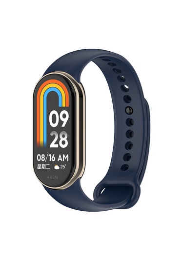 Xiaomi Mi Band 8 Serisi Klasik Kordon Silikon Strap Kayış-midnight Blue