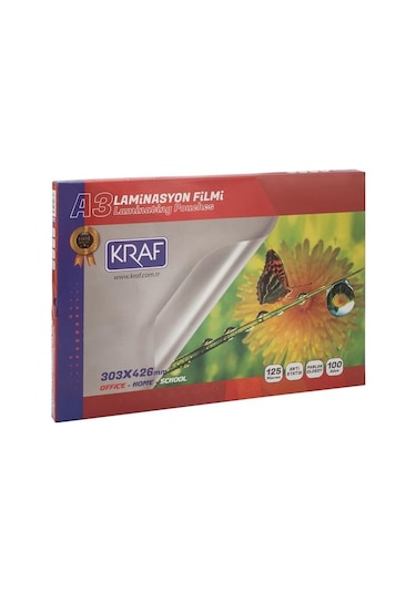 Laminasyon Filmi Parlak A3 100'Lü 125 Micron 2123