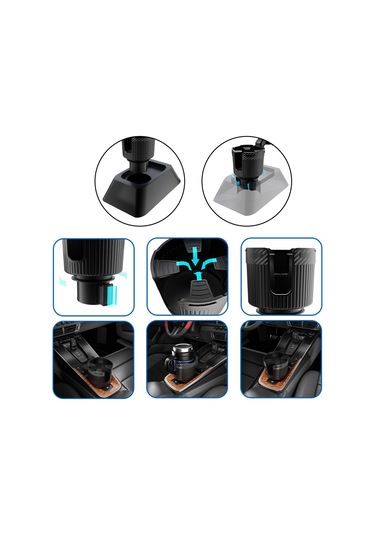 Honmex Kamyon Ve Araçlar İçin Siyah Büyük Kap Saklayıcı, 75-112mm Çaplı Termos/kahve Bardakları, Kayma Engellendirme, Abs Malzeme, Evrensel Uyumlu Siyah