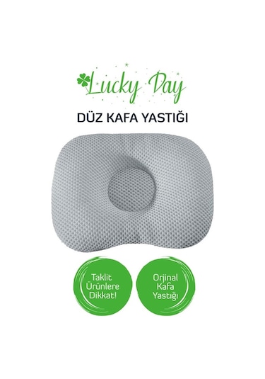 Lucky Day Bebek Düz Kafa Yastığı Gri
