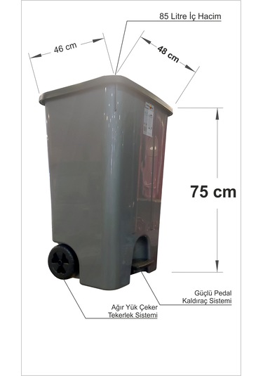 Saplı Tekerlekli Pedallı Kapaklı Ev Ofis İşyeri Mutfak Kuaför Restaurant Rezidans Market Çöp Kovası