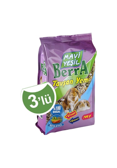 Mavi Yeşil Berra Tavşan Yemi 3 Lü