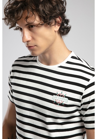 Lee Cooper Eddy Erkek %100 Pamuk O Yaka T-shirt Siyah-21602 Siyah