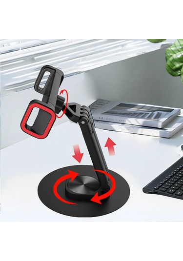 Jmary Mk-63 Ayarlanabilir Katlanabilir 360 Derece Dönebilen Telefon Ve Tablet Standı Siyah