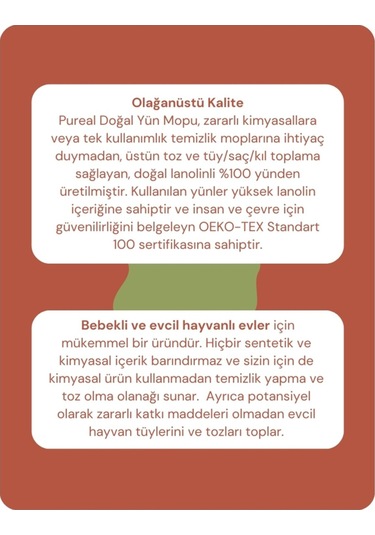 Pureal Doğal Yün Mop Seti