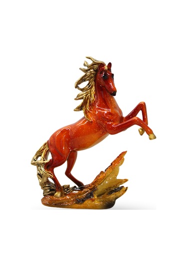 Büro Ev Ofis Hediyesi İçin 21x8cm Dekoratif Polyester Şahlanan Tay Figürü