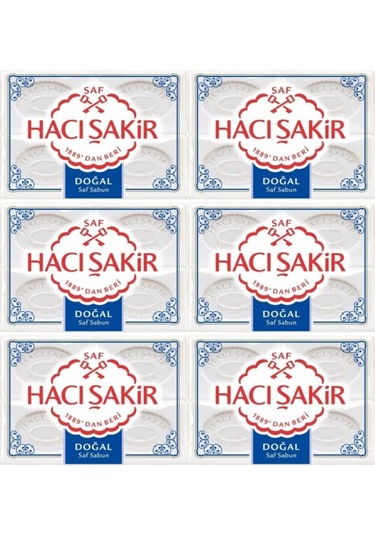 Hacı Şakir Kalıp Sabun 4'lü Doğal 600gr. X 6 Adet