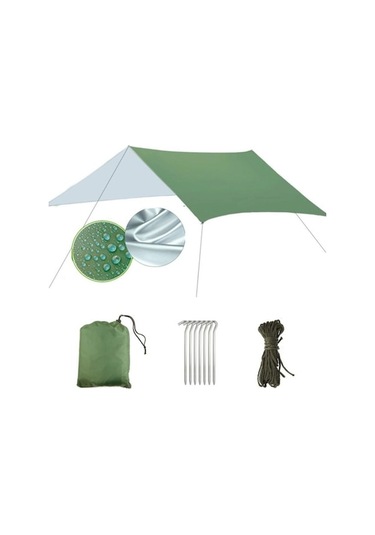 Prestigegoods Çok Fonksiyonlu Açık Su Geçirmez Plaj Tente Çadır 300x300cm, Yeşil Yeşil