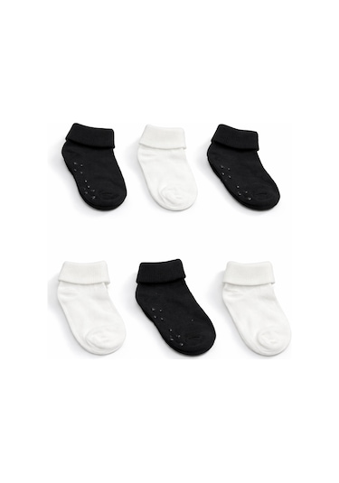 For My Baby 6'lı Bebek Kaydırmaz Tabanlı Çorap Siyah