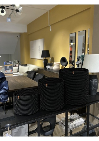 Rover Çok Amaçlı Düzenleyici Sepet, Saksılık, Organizer 3'lü Set Siyah