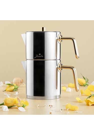 Jumbo Metalix Midi Çaydanlık Titanyum Gold Çelik - Gold