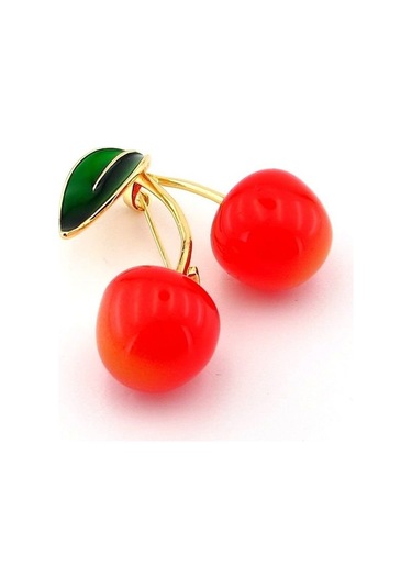 Solfera Kiraz Şeklinde Meyve Metal Yaka İğnesi Rozet Broş Rz154