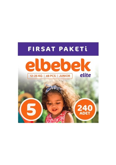 Elbebek Elite Bebek Bezi 5 Numara Junior Fırsat Paketi 240 Adet 5'li