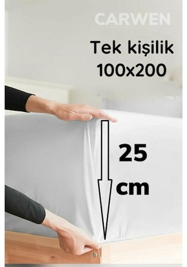 Tek Kişilik Ranforce Pamuk Kumaş Lastikli Çarşaf Seti 100x200 Gri
