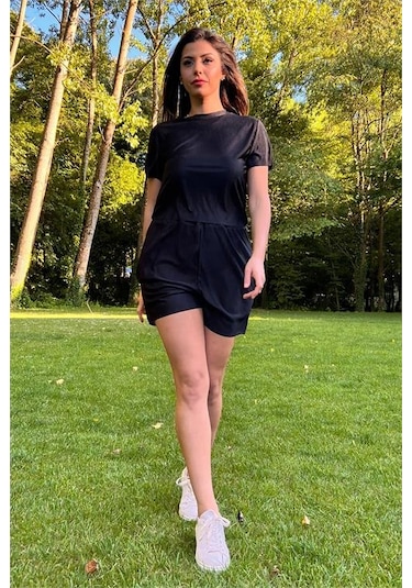 Neşeli Butik Kadın Siyah Yeni Sezon Piliseli Alt Üst İkili Takım Nb10047 Siyah