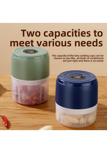 Youmex Mutfakta Kullanım İçin Mini Kablosuz Elektrikli Sarımsak Dilimleyici - Fıstık, Tohum Ve Malzeme Ezici, 250ml Mavi, Kolay Temizlenir Diğer
