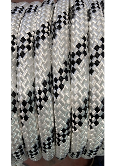 Molhalat 8 MM Iskota Halat 100 Metre-Parlak İpek Örgülü Polyester Halat-Tekne Halatı