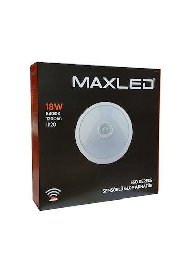Maxled 360 Derece Sensörlü 18w Led Tavan Glop Armatür Mx-6114 Beyaz