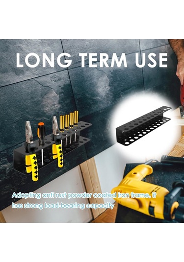 Jeehugo Demir 23 Delikli Duvar Tipi Tornavida Tutucu - Çok Amaçlı Araç Organizatörü Ve Boşluk Tasarrufu Diğer