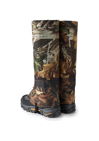 Geeksen Uzun Camo Kar Botu Korumaları Xl: Su Geçirmez, -30 C Dayanıklı, Tpu Askılı, Metal Kordon Kanca Kamuflaj