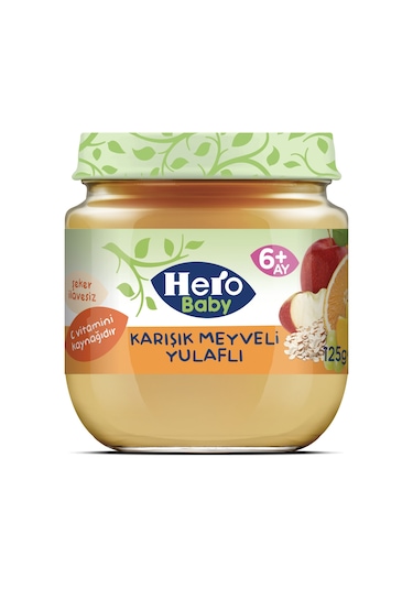 Hero Baby Karışık Meyveli Yulaflı 6+ Ay Kavanoz Maması 125 G