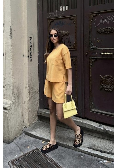 Supplierby Freesia Regular Tişört Takım 9348-08 Hardal