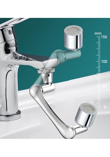 Xurunkeji 1440 Dönebilen Katlanabilir Musluk Genişletici Havalandırıcı İki Su Çıkış Modu, Evrensel Sıçrama Filtreli Musluk GÜMÜŞ