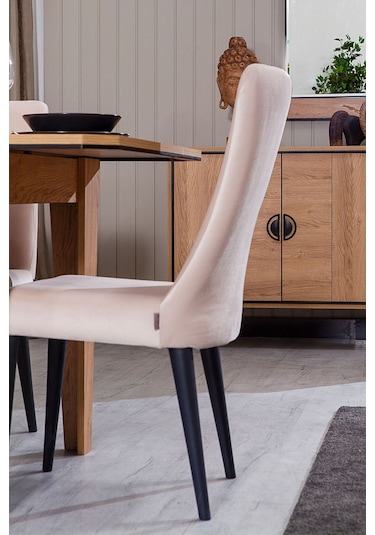 Modalife Megan Salon Yemek Mutfak Sandalyesi Krem