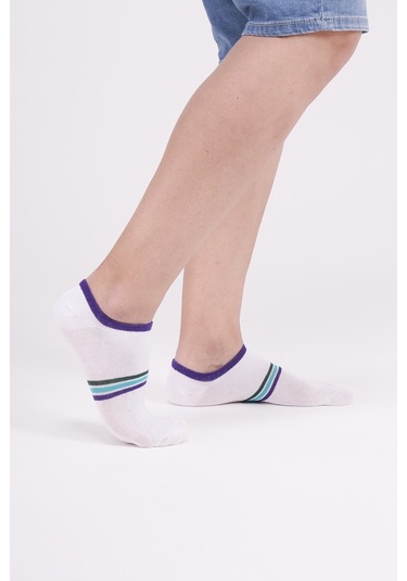 The Socks Company 3 Çift Erkek Patik Çorap 23SDCR159P Beyaz - Gri