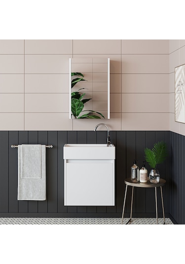 Roomart Ayaksız Tek Kapaklı Lavabolu Mat Beyaz 50 Cm Banyo Dolabı Mat Beyaz Roomart Ayaksız Tek Kapaklı Lavabolu Mat Beyaz 50 Cm Banyo Dolabı Mat Beyaz