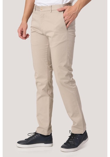 White Stone 2025-k P1046 Zaha Gabardın Keten Pantolon Bej Bej