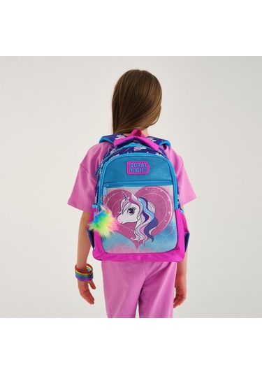 Coral High Kids Mor Pembe Unicorn Desenli 3 Lü Okul Çanta Seti Set0123492