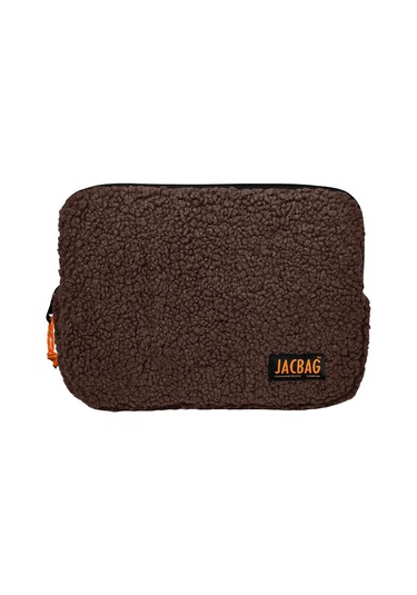 Jacbag Teddy Kahverengi/turuncu Peluş Erkek Çocuk Tablet Çantası Tablet Kılıfı