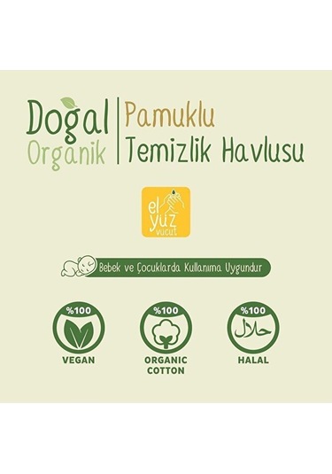 Sleepy Doğal Organik Pamuklu Temizlik Havlusu 24 Yaprak 50 Paket