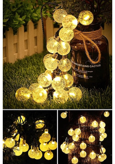 Technosmart 40 Ledli 8 Modlu Solar Büyük Kristal Top Bahçe Aydınlatma