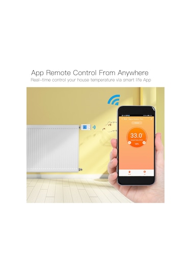 Jeehugo Zigbee 3.0 Akıllı Radyatör Termostati, 6 Çalışma Modu, Lcd Ekran, Uzak Kumanda, Alexa Ve Google Asistan Desteği Hy369-zb-rvt
