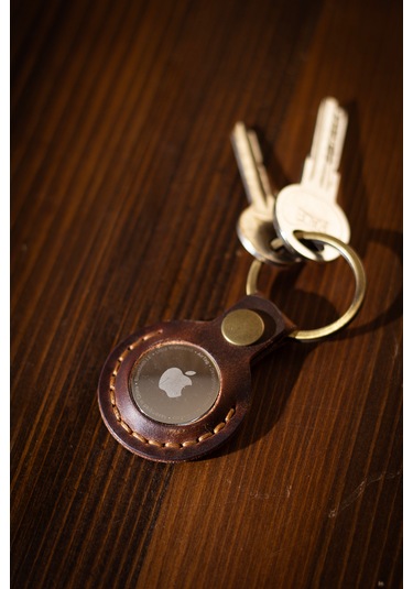 Airtag Uyumlu Deri Koruyucu Kılıf Anahtarlık / Hakiki Deri