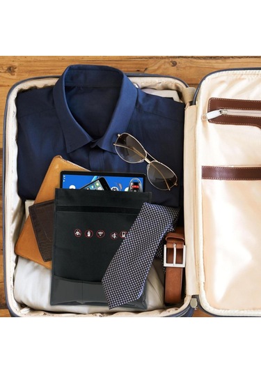 Ranyeek Küçük Siyah Araba Anahtarı Tablet Telefon Gizlilik Korumalı Rfıd Engelleme Çantası 25 28cm Siyah