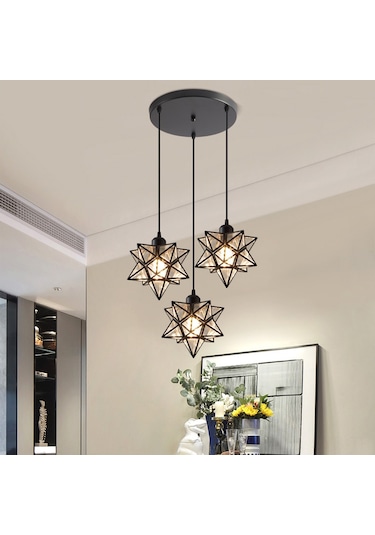 Symbee Tek Kafa Gold Cam Avize - Yemek Odası, Bar, Koridor Için Modern Minyatürlü, Kireçten Hafif, Işık Kaynağısız Aydınlatma Aleti Altın