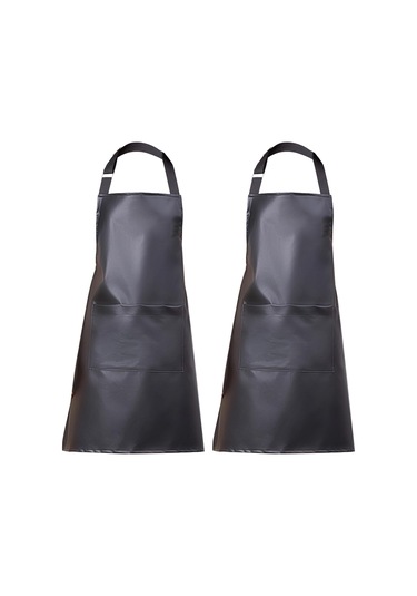 Su Geçirmez Önlük Bir Büyük Cepli Ayarlanabilir Yağ Geçirmez Önlük Siyah-2 Paket, Diğer